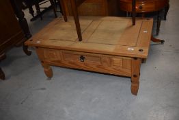 A modern Mexican pine coffee table 45cm high