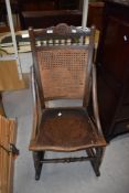 A late 19th century / early 20th century bentwood style rocking chair, h44cm