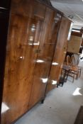 Two reproduction mahogany wardrobes, the largest measuring 190cm x 120cm x 58cm