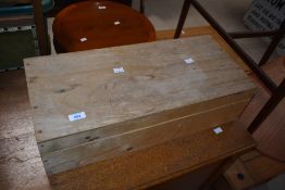 A plywood box containing a quantity of play worn Meccano and old instruction manual