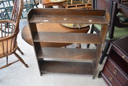 A vintage four tier oak bookcase, L76cm x H92cm