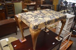 A Georgian style 2 over 4 chest of drawers, h110cm x 77cm x d44cm, sold together with a stool,(2)