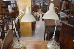 A pair of vintage angle poise lamps having makers label for 'Thousand & One Lamps LTD', h78cm