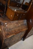 An 18th century walnut bureau, of traditional design with fall front over 2/3 drawers 105cm x