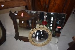 A vintage mirror having hand painted floral decoration, w59cm, sold together with three other
