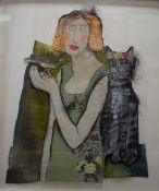 Angie Flynn (British, Local, Contemporary) mixed media (dyed fabrics, applique, bonding and