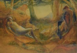 John Riley Wilmer (British 1883-1941) watercolour 'Death of Procris' indistinctly signed lower