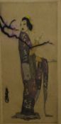 After Elyse Ashe Lord (British 1900-1971) limited edition hand coloured drypoint etching 'Sprig of