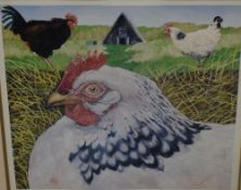 After Colin Smithson (British contemporary) limited edition colour print 'Hens with an Ark'