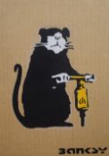 In the style of Banksy (British, b.1974) limited edition graffiti stencil on cardboard, 'Dismaland