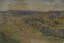 Arthur Reginald Smith (British 1871-1934) watercolour 'The Road to The Moors' signed lower left,