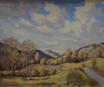 Robert Thompson (British 20th century) oil on board 'The Road to Stronachlacher' signed lower