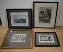A collection of eighteen 19th century prints, to include 'View of the College of Physicians, Warwick