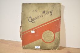 A R.M.S Queen Mary souvenir brochure, w33cm