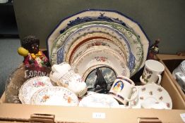 A large Royal Doulton 'Norfolk' blue and white serving platter sold along with a selection of