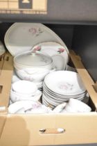 A Rorstand Sweden part dinner service having a grey and white rose motif including large meat