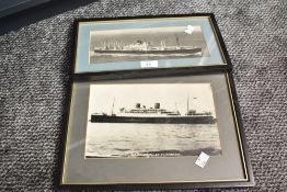 A vintage print of MV.Otaio N.2.S. Co, sold together with various other prints, to include MV.Essex,