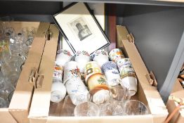 Three framed prints depicting Cranmer, Luther and St Sepulchres Church Cambridge and a selection