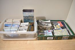 POSTCARDS, GB & WORLDWIDE COLLECTIONS, SEVERAL HUNDRED CARDS Small tub and flat box full of