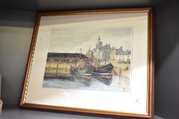 After G. Watt (British) print, 'Old Fish Market Frasebourgh', signed bottom right and dated 1997,