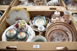 Six Royal Doulton New Romance Collection 'Gabrielle' dinner plates, an Alfred Meakin 'Derby' dessert