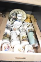 A Royal Doulton 'Sir Toby Belch' display plate, Saltsburg beer stein and a selection of tankards