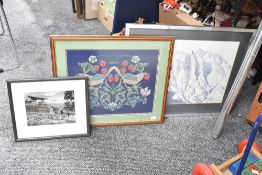 A print after Heaton Cooper 'Scafell Pike' mounted framed and glazed 59cm x 48cm, a William Morris