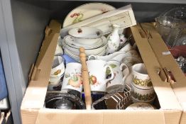 A St Michael 'Ashberry' part dinner service (24), three Royal Worcester 'Evesham' soufflé dishes and