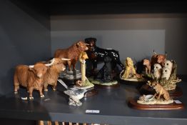 A mixed selection of Border Fine Arts animal studies including a limited edition Highland Bull 263/
