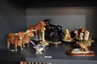 A mixed selection of Border Fine Arts animal studies including a limited edition Highland Bull 263/