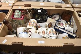 Nineteen pieces of assorted commemorative ware including coronation ware cups, mugs and plates,