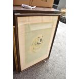A large limited edition 261/300 print of a Golden Retriever after Rex Flood, mounted framed and