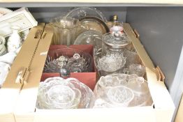 A collection of assorted glassware including a Beaumont lead crystal bowl in original box, cut glass