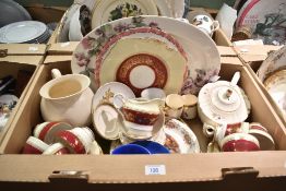 A large oval Laura Ashley plate having cherry blossom design, a Paragon part tea service having