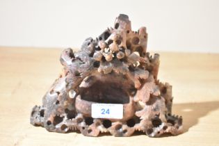 A hand carved Chinese soap stone sculpture