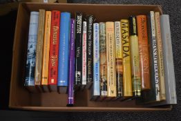 A box containing various books, to include The Soviet Union Today, Muir's Historical Atlas, Roman