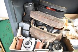 A vintage Kodak 'Colownap 35' camera, sold together with a pair of Boots Pacer binoculars, a