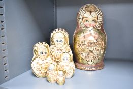 A nest of Russian dolls, largest h22cm
