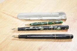 A group of 4 pens, to include two fountain pens ect