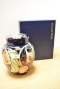 A Moorcroft Pottery 'Queens Choice' pattern ginger jar, of traditional ovoid form and tube-lined