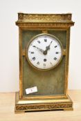 A fine late 19th / early 20th century mantel clock having drum movement with platform escapement,