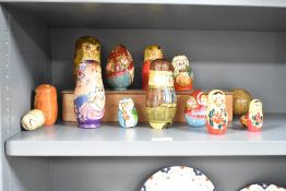 A selection of Russian Matryoshka nesting dolls, various