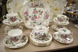 A selection of Wedgwood Charnwood teaware , having foliate and butterfly design (21 pieces in