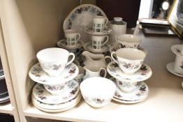 A Royal Doulton bone china Tapestry pattern coffee set, comprising a coffee pot, six coffee cans,