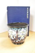 A modern Moorcroft planter , in the Favrile pattern, with box , impressed and signed marks to