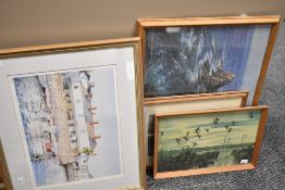 After John Gillo (British), watercolour print, 'Victoria Quay', limited edition no 287/350, signed