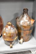 Two large studio pottery drip glazed jug and possible lamp base both in cylindrical form with narrow