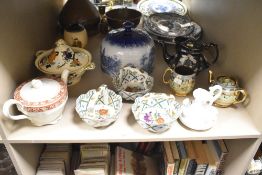 A late 19th Century Derby porcelain squat jug/bud vase having raised foliate decoration , marks to