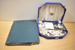 A partially completed simplex Blank stamp album and selection of loose stamps