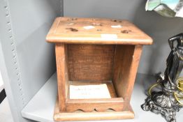 An reproduction/replica Dutch foot warmer, of rectangular form with moulded and pierced decoration